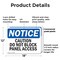 Signmission Caution Do Not Block Panel Access OSHA Notice Sign, Plastic, 18in W x 12in L, 2PK OS-2PACK-NS-P-1218-L-10466 - alternate 6